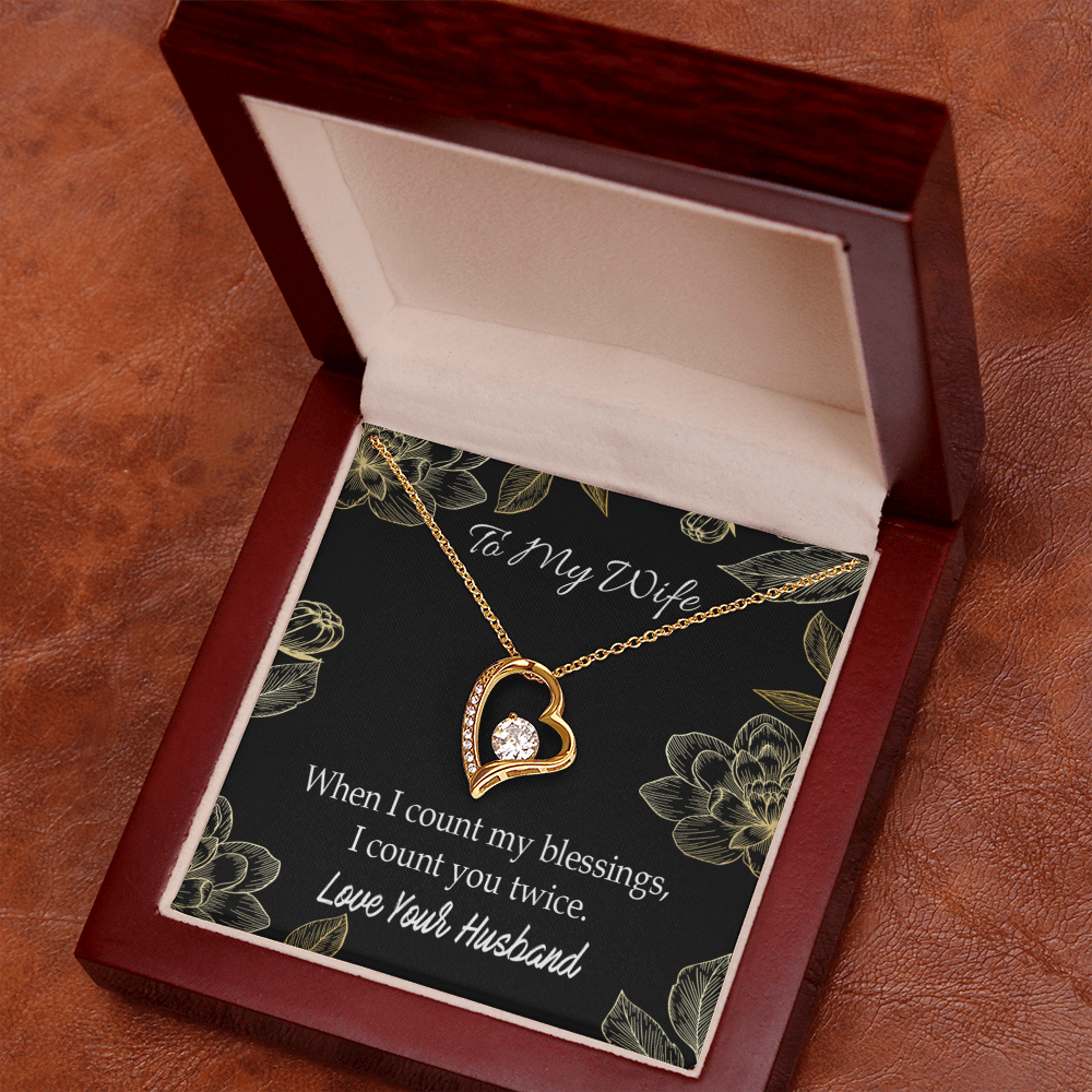 To My Wife When I count my blessings Forever Necklace w Message Card-Express Your Love Gifts