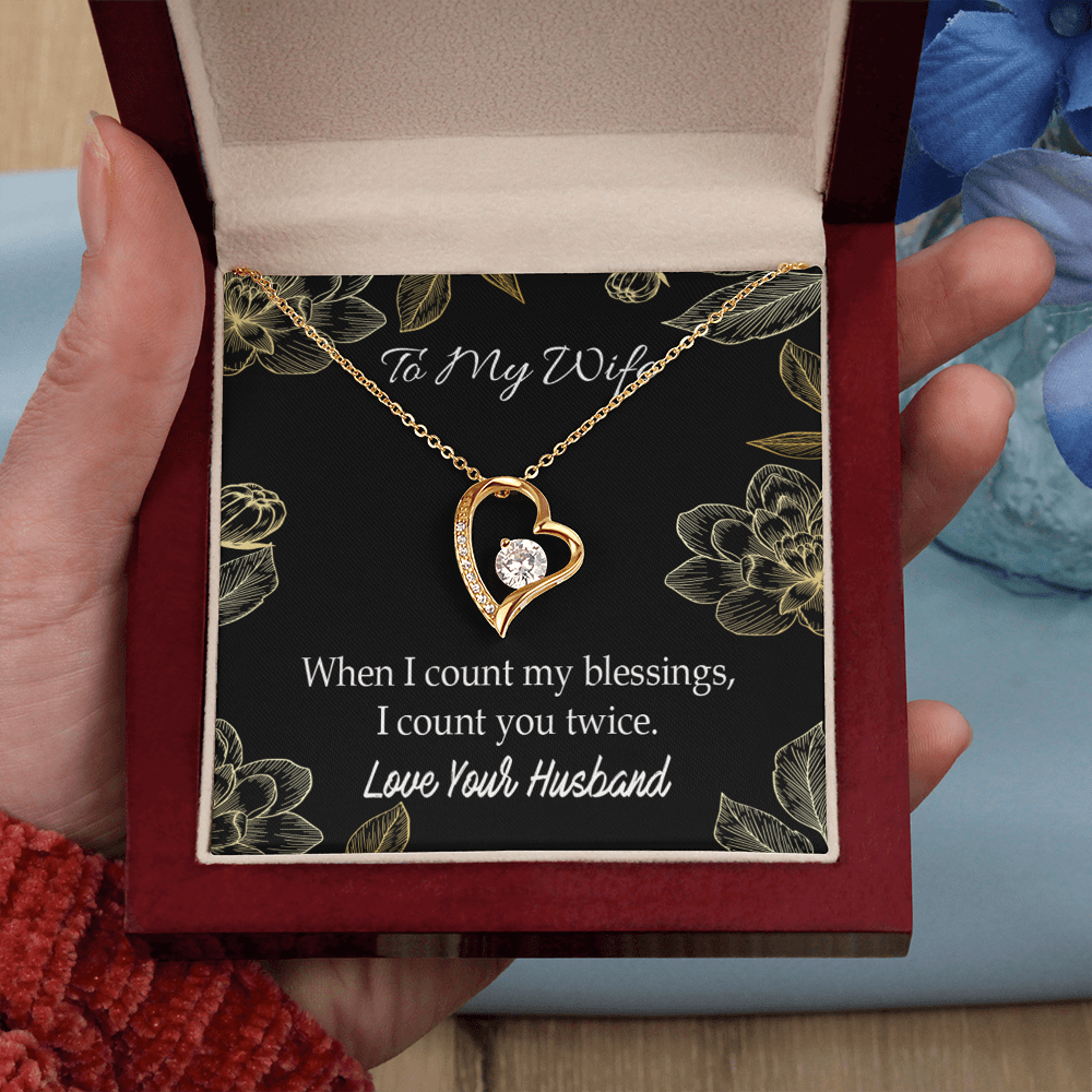 To My Wife When I count my blessings Forever Necklace w Message Card-Express Your Love Gifts