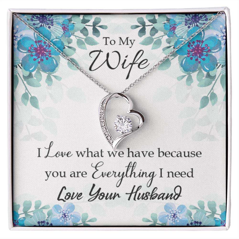 To My Wife When you love Forever Necklace w Message Card-Express Your Love Gifts