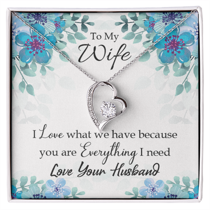 To My Wife When you love Forever Necklace w Message Card-Express Your Love Gifts