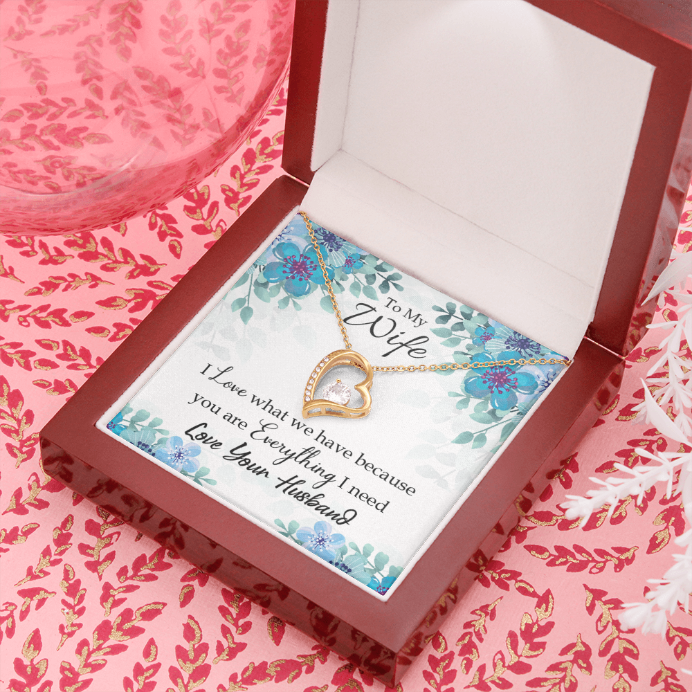 To My Wife When you love Forever Necklace w Message Card-Express Your Love Gifts