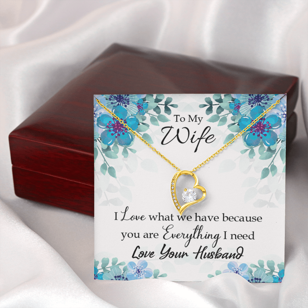 To My Wife When you love Forever Necklace w Message Card-Express Your Love Gifts