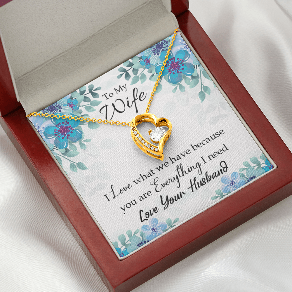 To My Wife When you love Forever Necklace w Message Card-Express Your Love Gifts