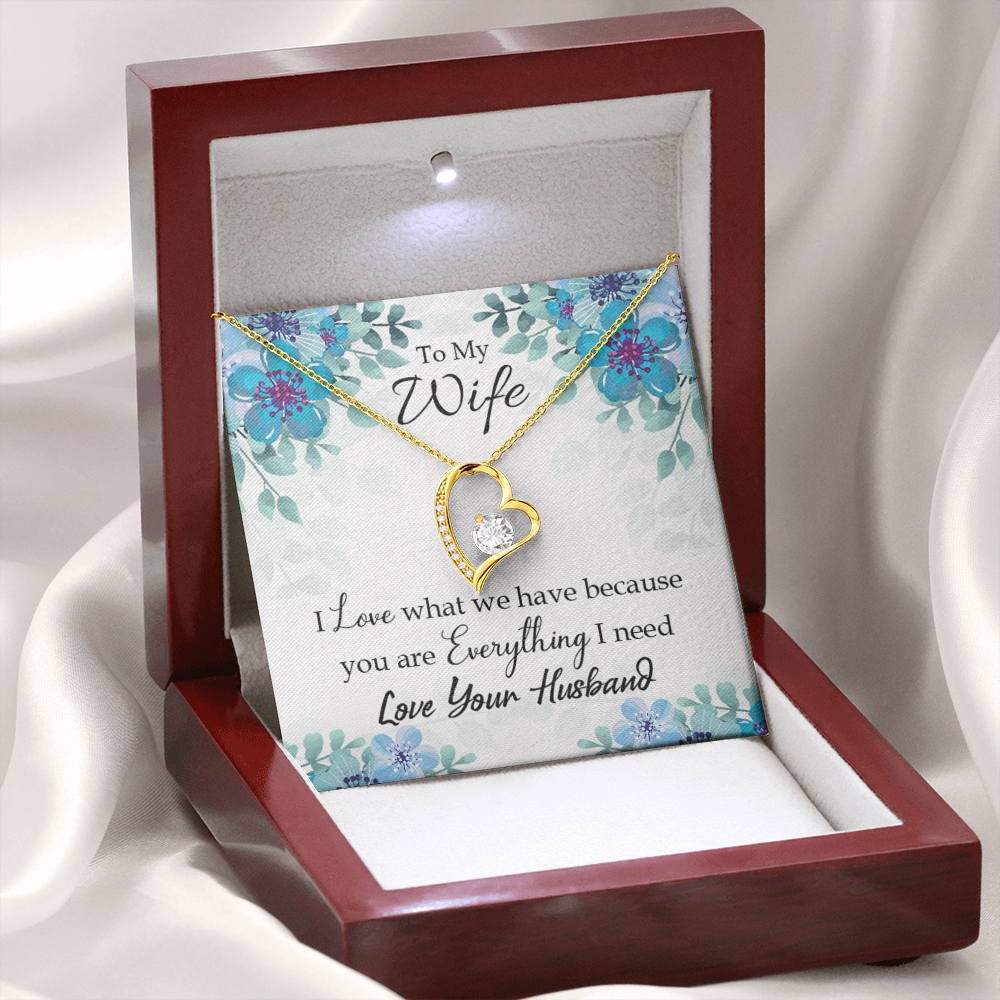 To My Wife When you love Forever Necklace w Message Card-Express Your Love Gifts