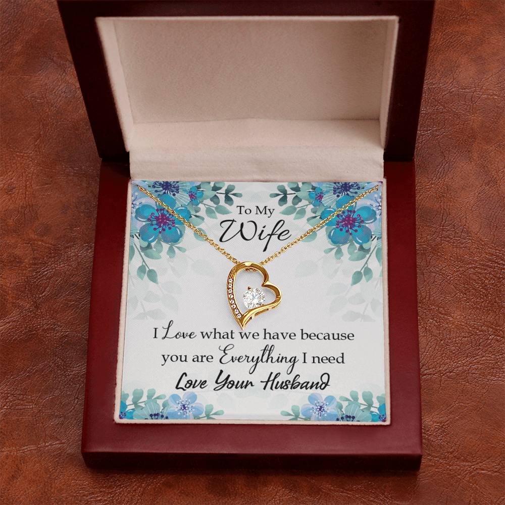 To My Wife When you love Forever Necklace w Message Card-Express Your Love Gifts