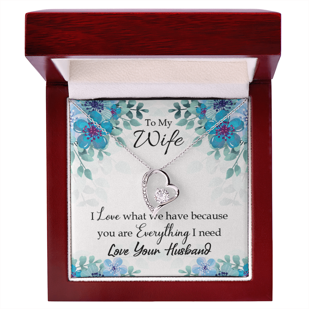 To My Wife When you love Forever Necklace w Message Card-Express Your Love Gifts