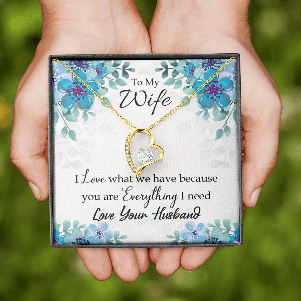 To My Wife When you love Forever Necklace w Message Card-Express Your Love Gifts