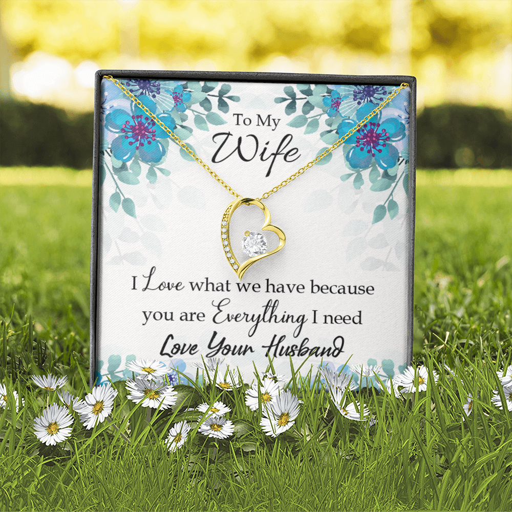 To My Wife When you love Forever Necklace w Message Card-Express Your Love Gifts