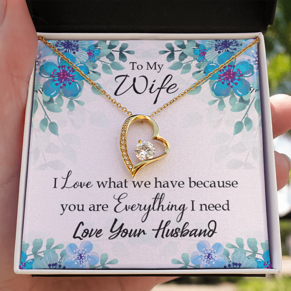 To My Wife When you love Forever Necklace w Message Card-Express Your Love Gifts