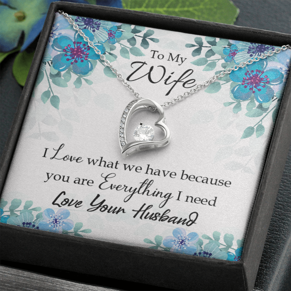 To My Wife When you love Forever Necklace w Message Card-Express Your Love Gifts