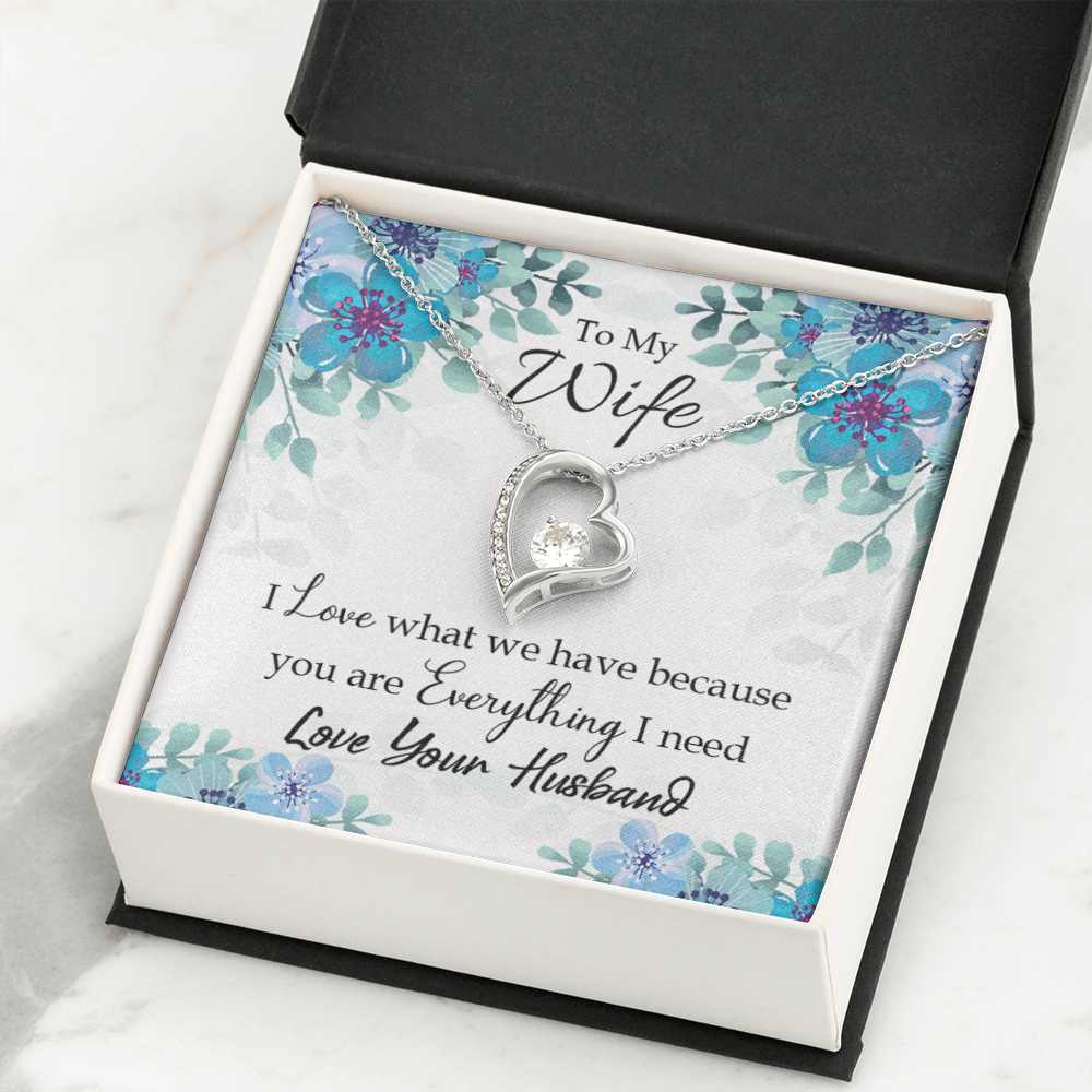 To My Wife When you love Forever Necklace w Message Card-Express Your Love Gifts