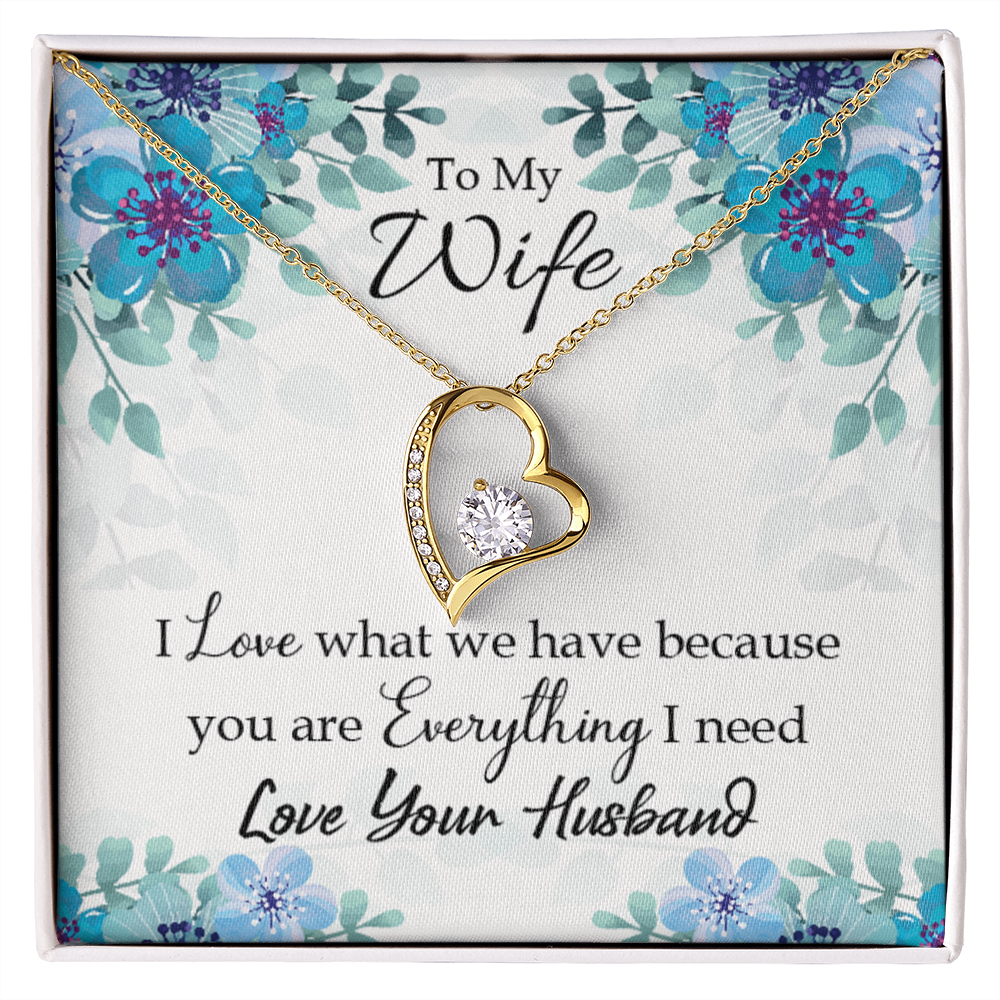 To My Wife When you love Forever Necklace w Message Card-Express Your Love Gifts