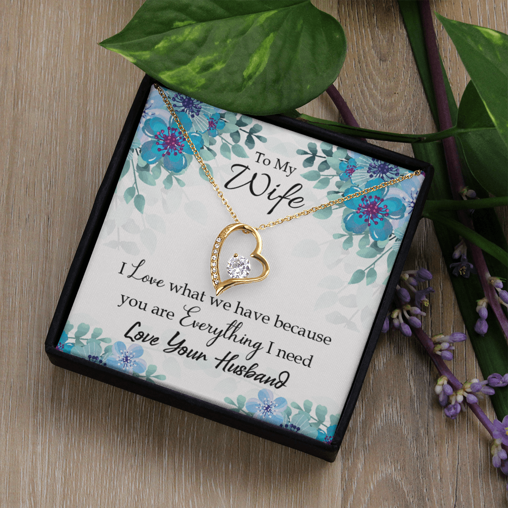 To My Wife When you love Forever Necklace w Message Card-Express Your Love Gifts