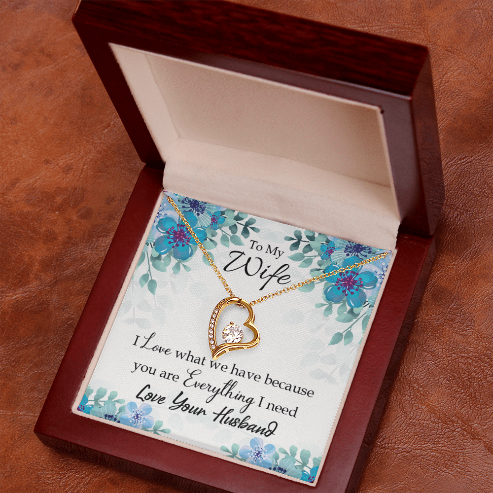 To My Wife When you love Forever Necklace w Message Card-Express Your Love Gifts