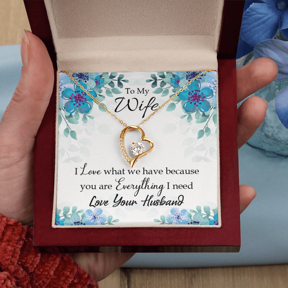 To My Wife When you love Forever Necklace w Message Card-Express Your Love Gifts