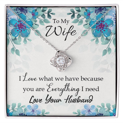 To My Wife When you love Infinity Knot Necklace Message Card-Express Your Love Gifts