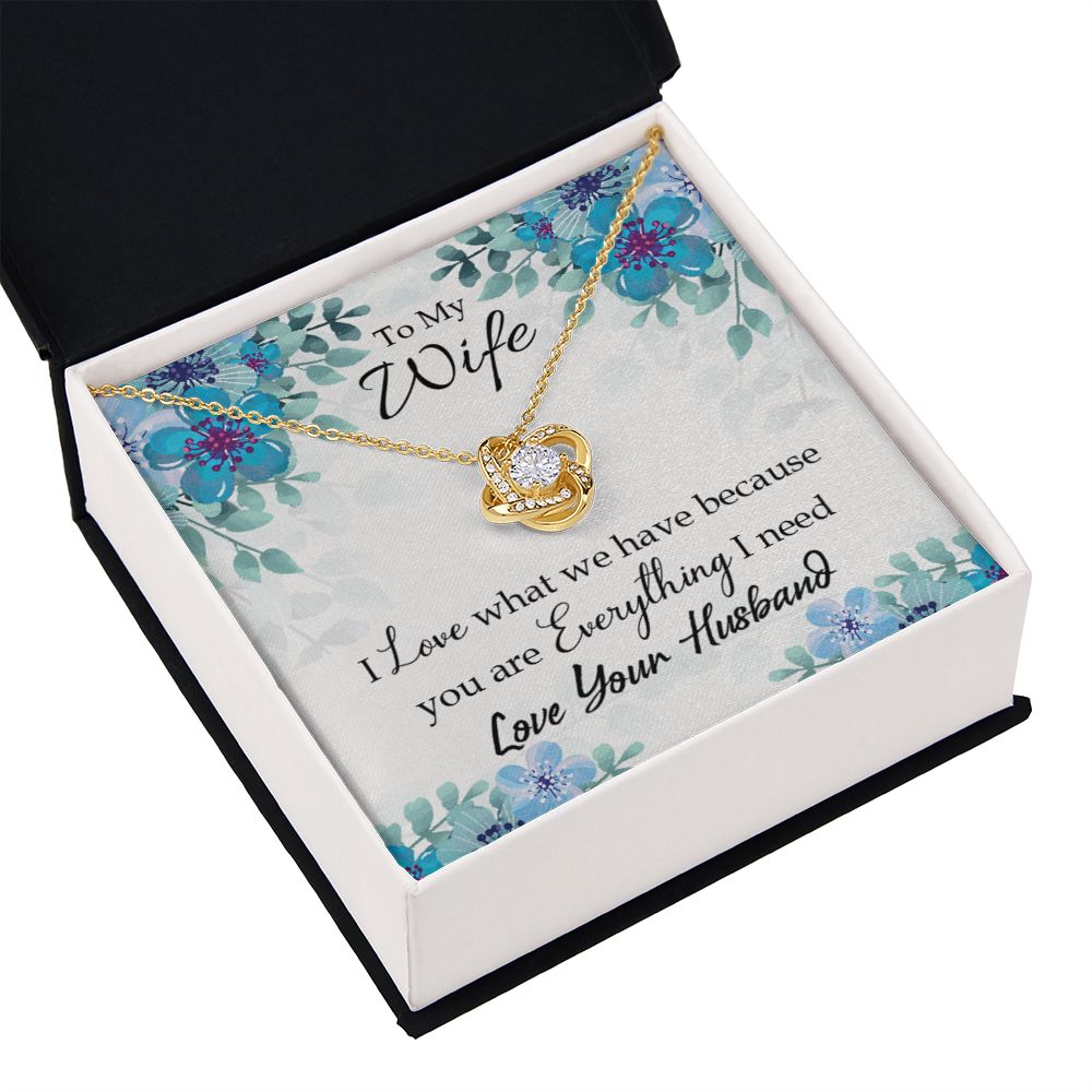 To My Wife When you love Infinity Knot Necklace Message Card-Express Your Love Gifts