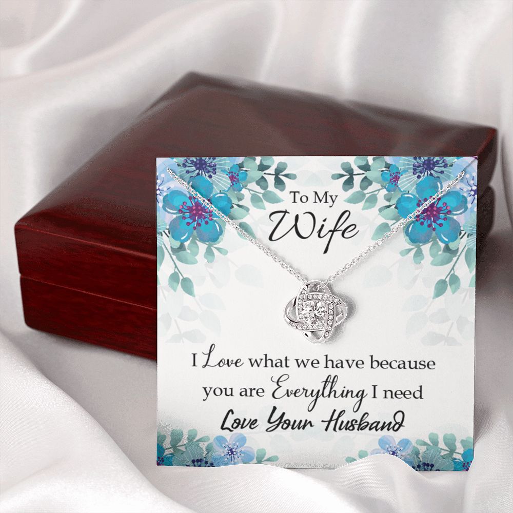 To My Wife When you love Infinity Knot Necklace Message Card-Express Your Love Gifts