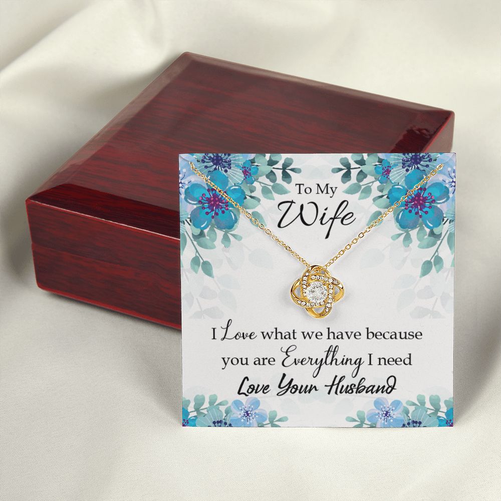 To My Wife When you love Infinity Knot Necklace Message Card-Express Your Love Gifts