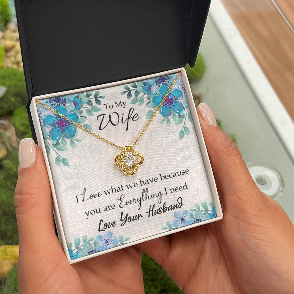 To My Wife When you love Infinity Knot Necklace Message Card-Express Your Love Gifts