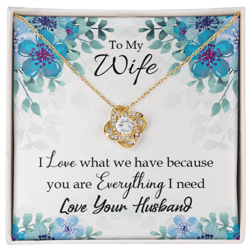 To My Wife When you love Infinity Knot Necklace Message Card-Express Your Love Gifts