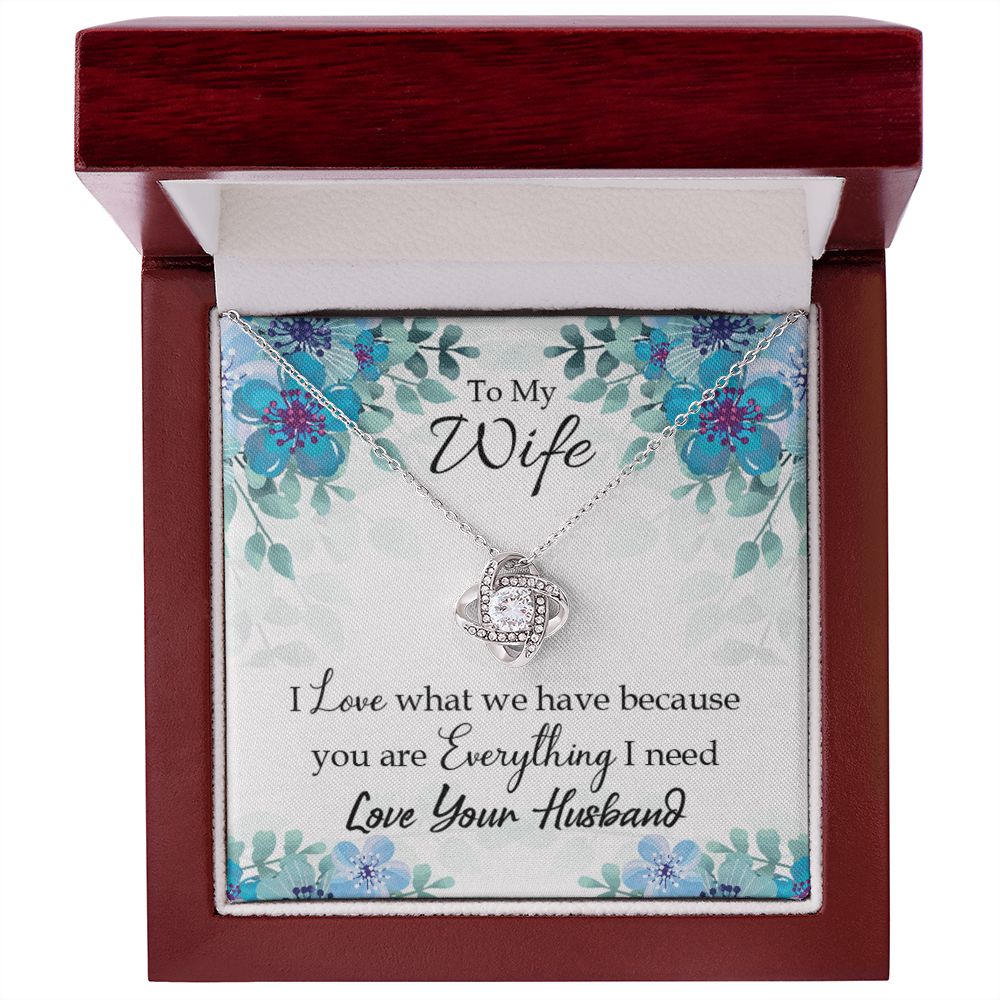 To My Wife When you love Infinity Knot Necklace Message Card-Express Your Love Gifts