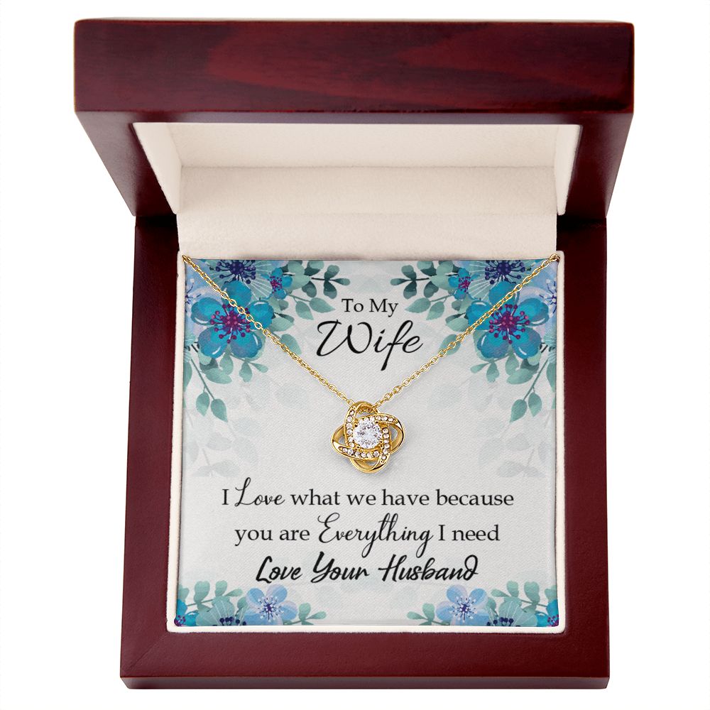 To My Wife When you love Infinity Knot Necklace Message Card-Express Your Love Gifts