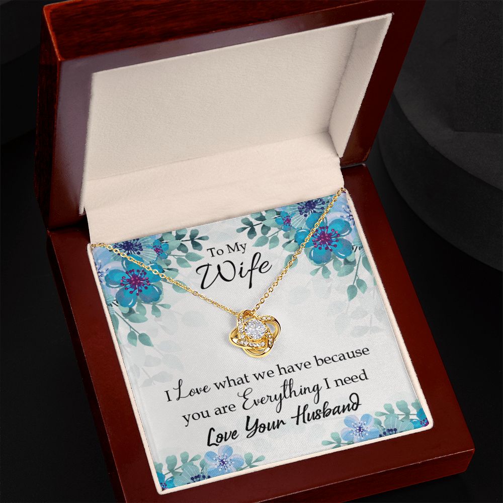 To My Wife When you love Infinity Knot Necklace Message Card-Express Your Love Gifts