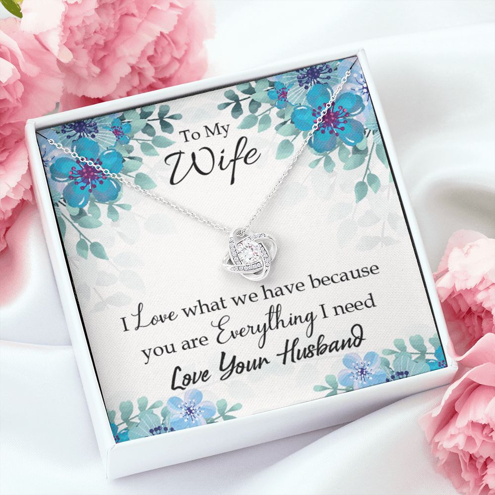 To My Wife When you love Infinity Knot Necklace Message Card-Express Your Love Gifts