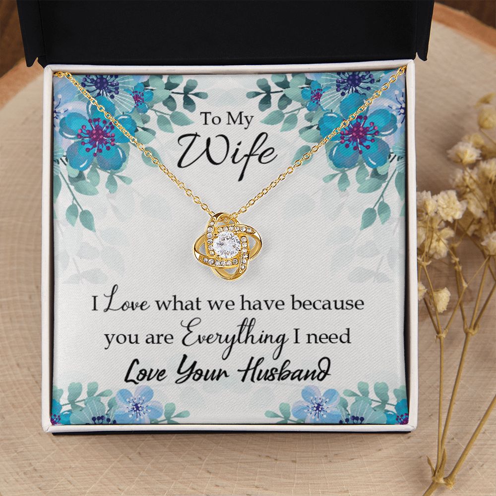 To My Wife When you love Infinity Knot Necklace Message Card-Express Your Love Gifts