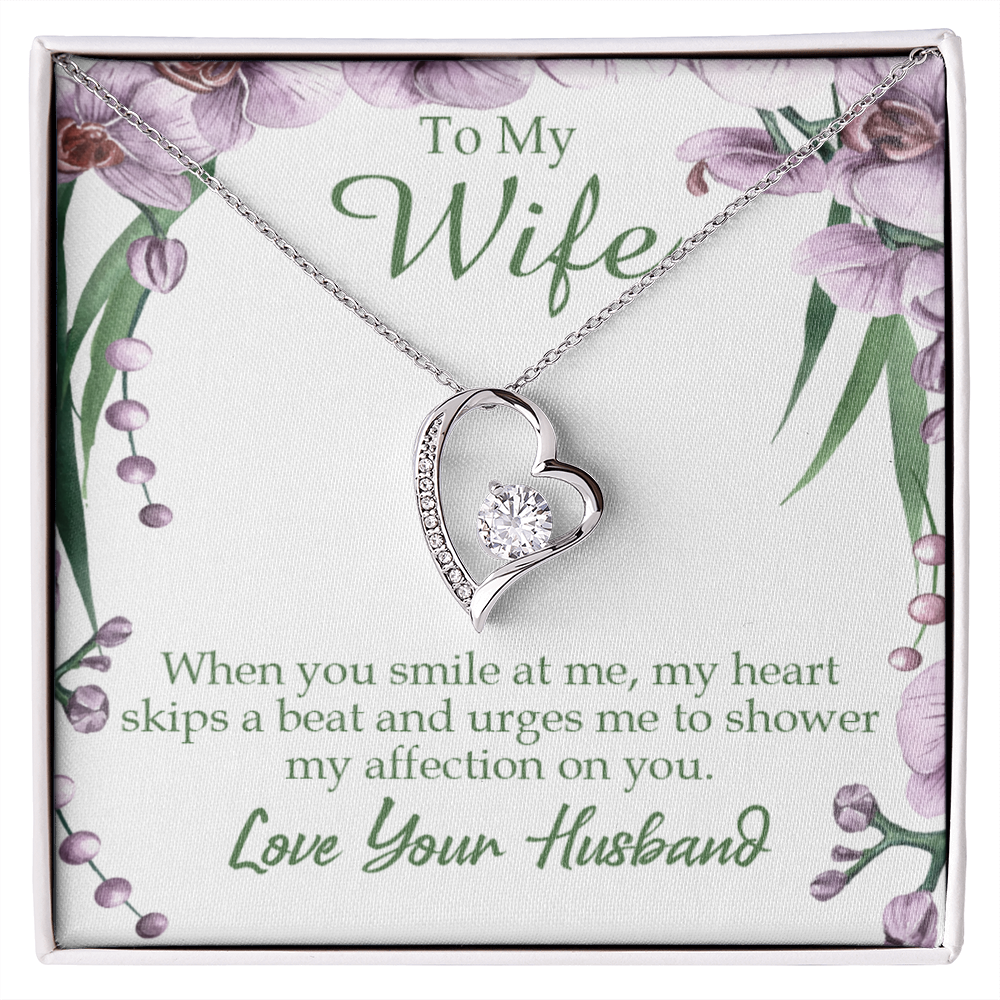 To My Wife When You Smile at Me Forever Necklace w Message Card-Express Your Love Gifts