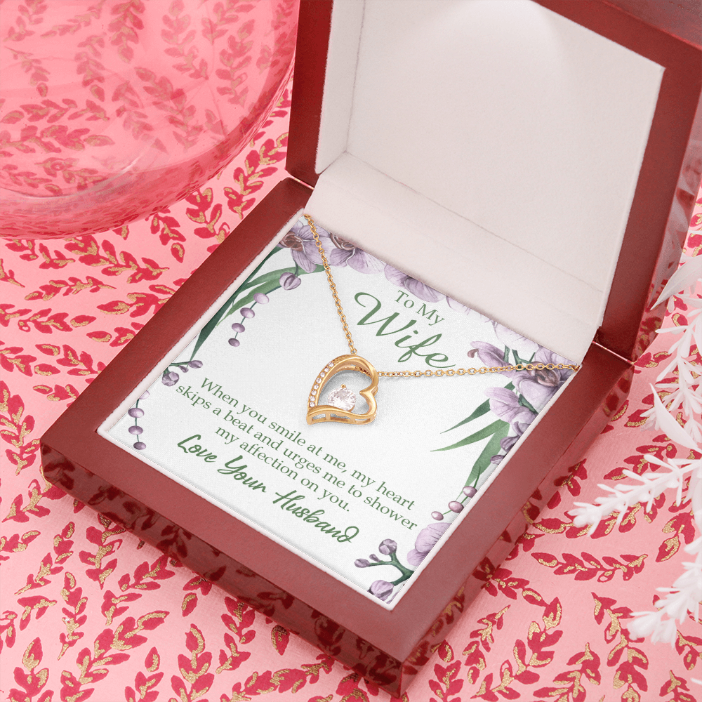 To My Wife When You Smile at Me Forever Necklace w Message Card-Express Your Love Gifts