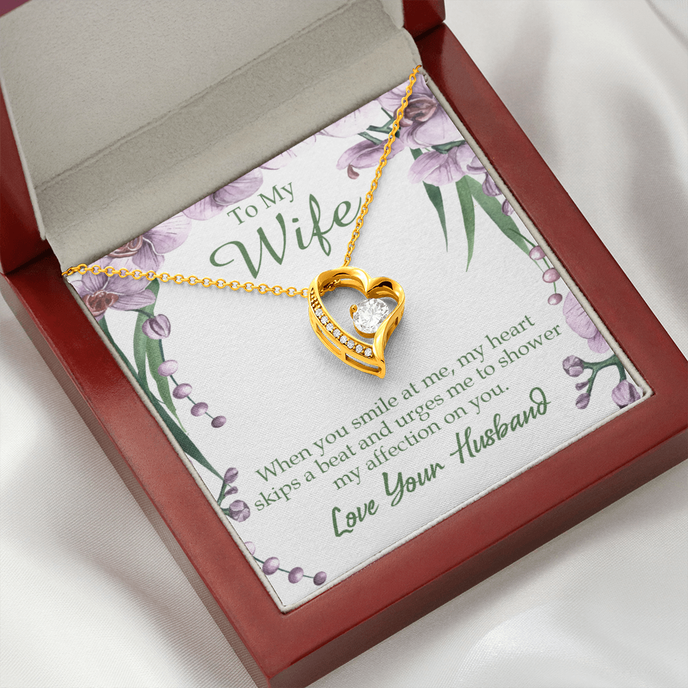 To My Wife When You Smile at Me Forever Necklace w Message Card-Express Your Love Gifts