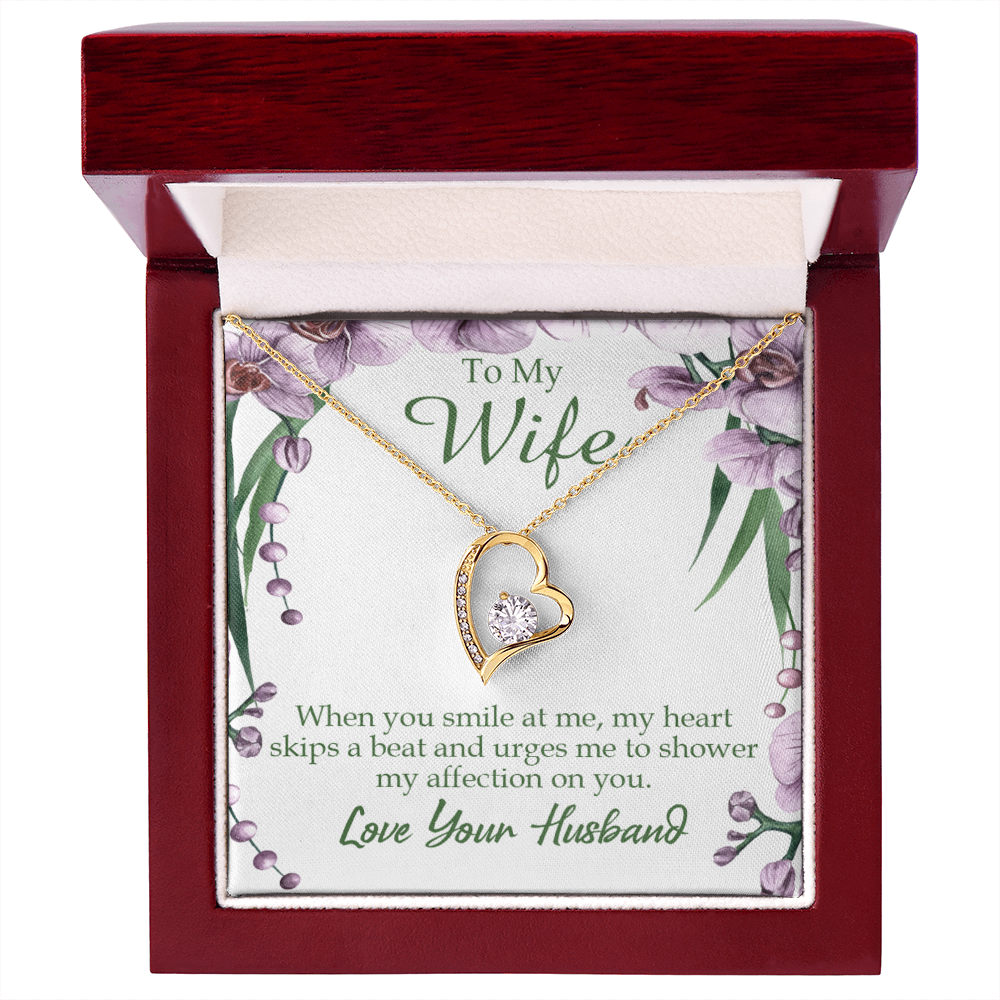 To My Wife When You Smile at Me Forever Necklace w Message Card-Express Your Love Gifts