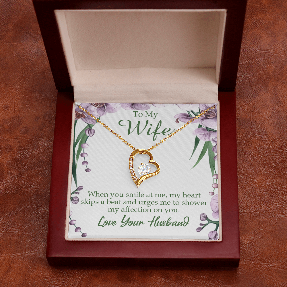 To My Wife When You Smile at Me Forever Necklace w Message Card-Express Your Love Gifts