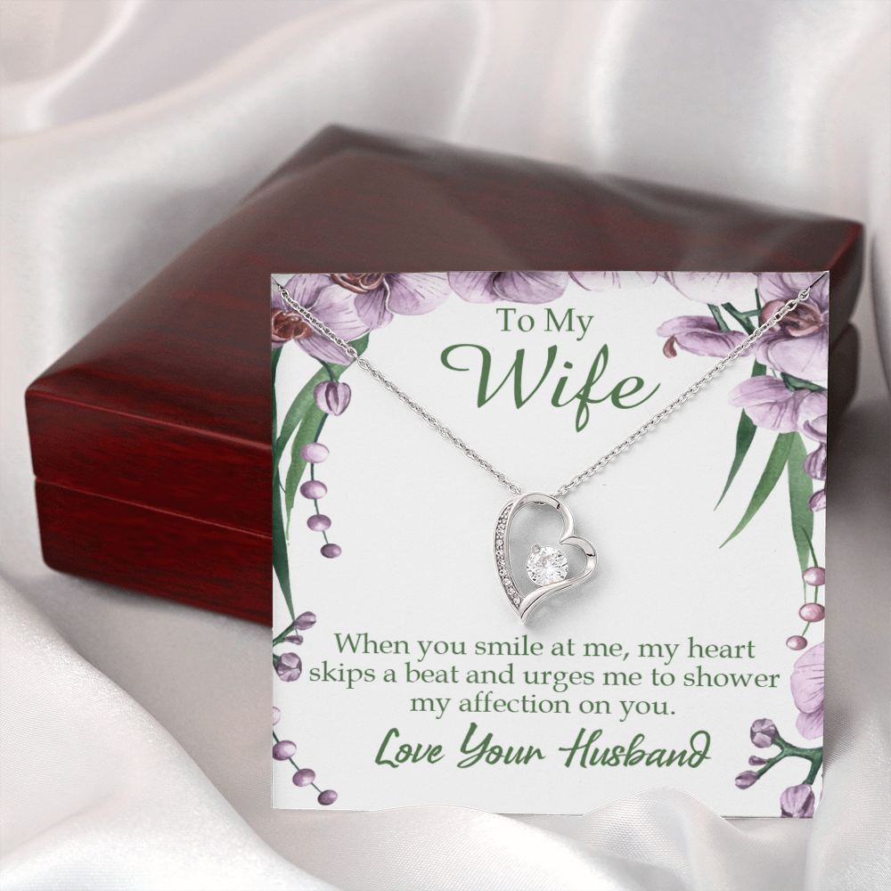 To My Wife When You Smile at Me Forever Necklace w Message Card-Express Your Love Gifts