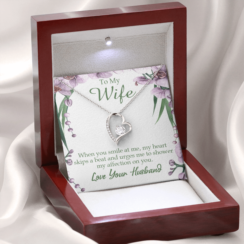 To My Wife When You Smile at Me Forever Necklace w Message Card-Express Your Love Gifts