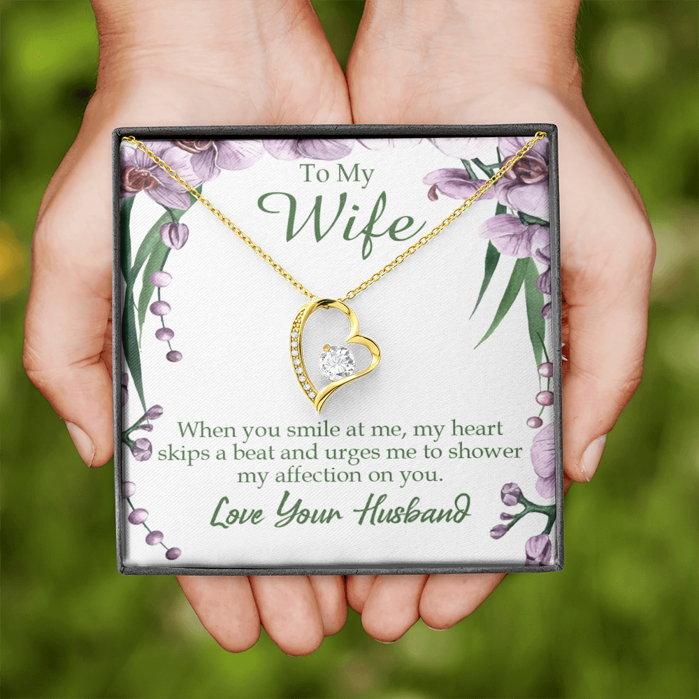 To My Wife When You Smile at Me Forever Necklace w Message Card-Express Your Love Gifts