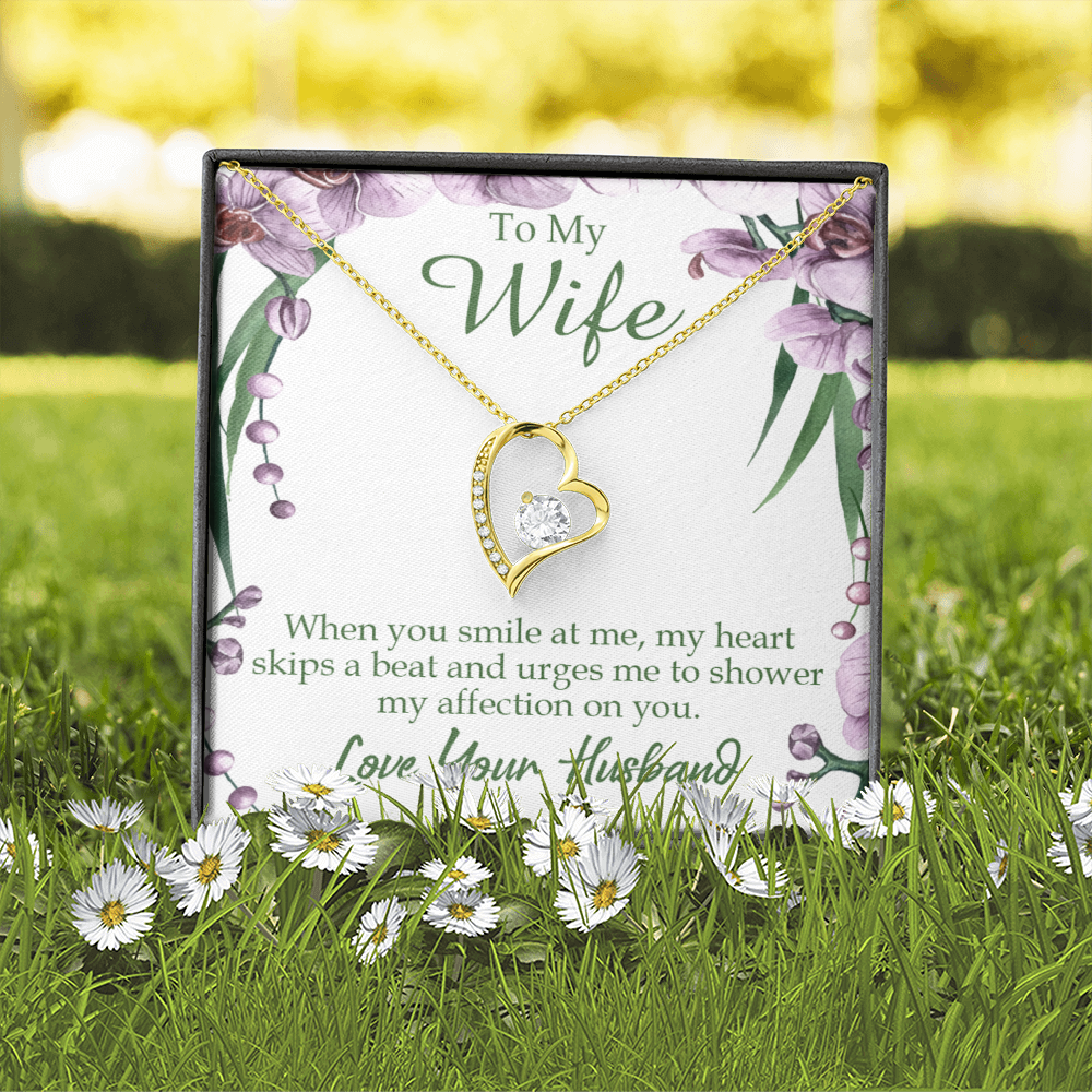 To My Wife When You Smile at Me Forever Necklace w Message Card-Express Your Love Gifts