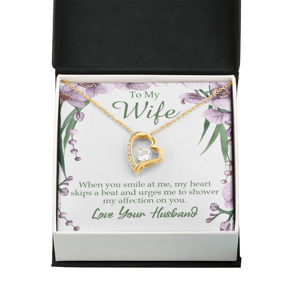 To My Wife When You Smile at Me Forever Necklace w Message Card-Express Your Love Gifts