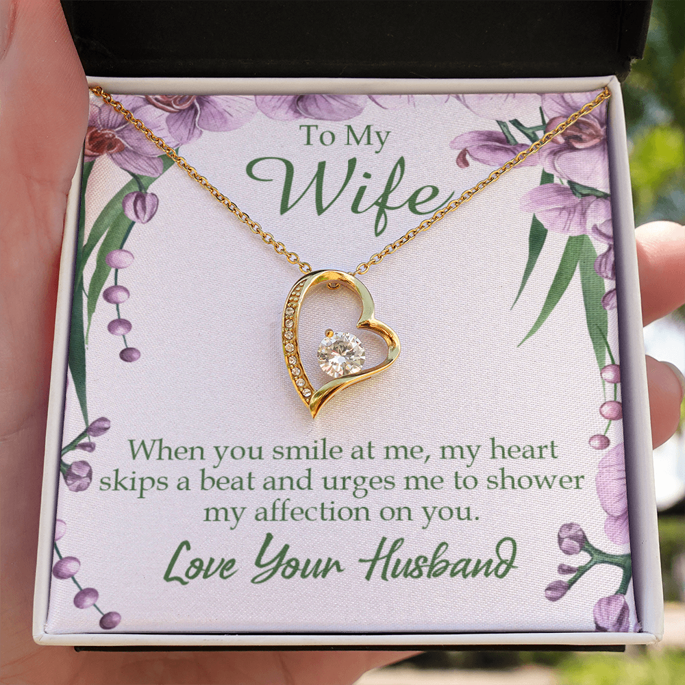 To My Wife When You Smile at Me Forever Necklace w Message Card-Express Your Love Gifts