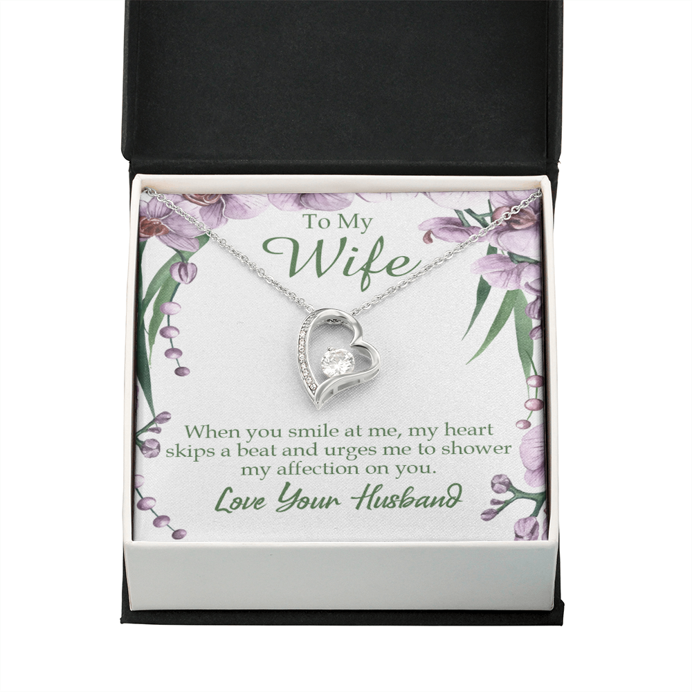 To My Wife When You Smile at Me Forever Necklace w Message Card-Express Your Love Gifts