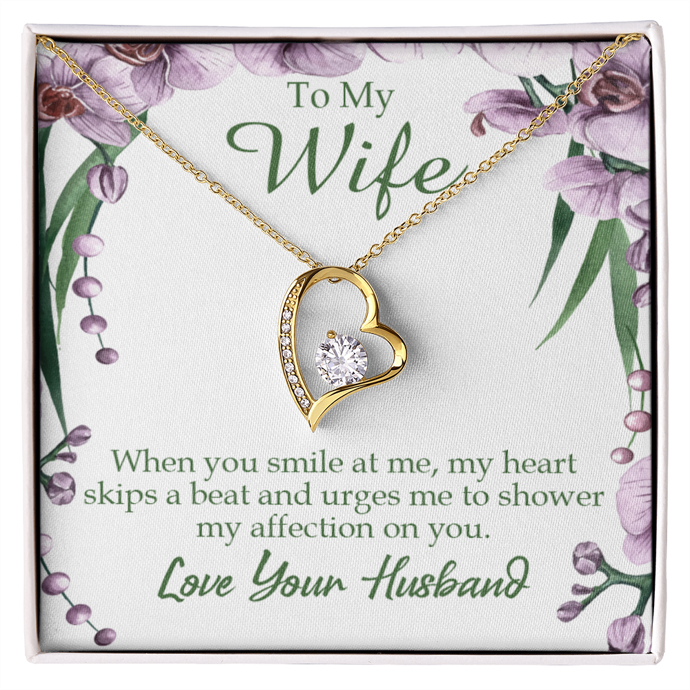 To My Wife When You Smile at Me Forever Necklace w Message Card-Express Your Love Gifts