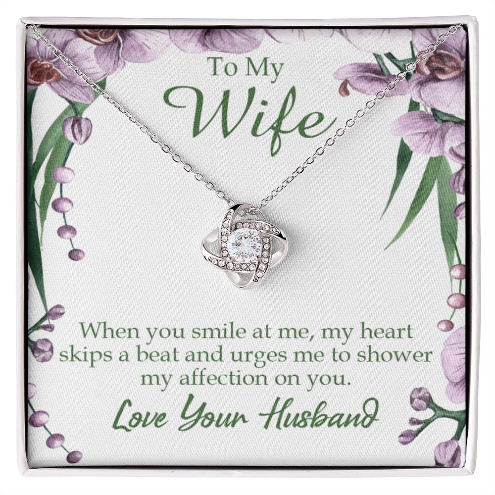 To My Wife When You Smile at Me Infinity Knot Necklace Message Card-Express Your Love Gifts