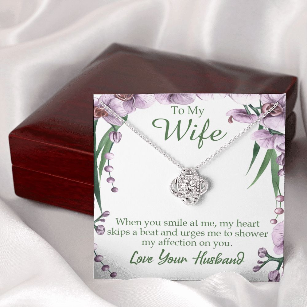 To My Wife When You Smile at Me Infinity Knot Necklace Message Card-Express Your Love Gifts