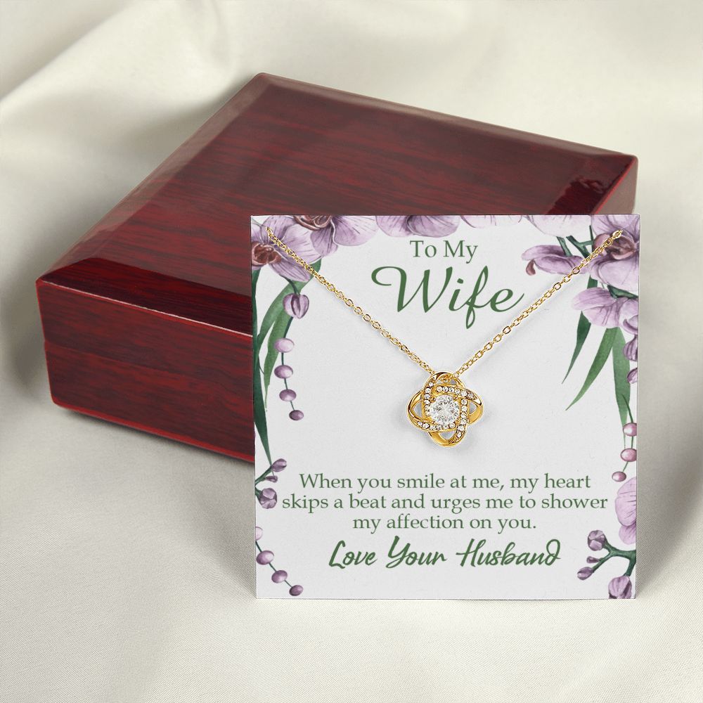 To My Wife When You Smile at Me Infinity Knot Necklace Message Card-Express Your Love Gifts