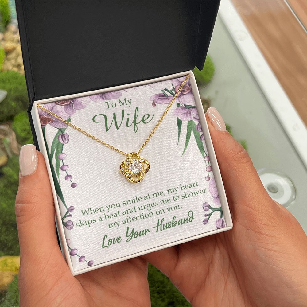 To My Wife When You Smile at Me Infinity Knot Necklace Message Card-Express Your Love Gifts