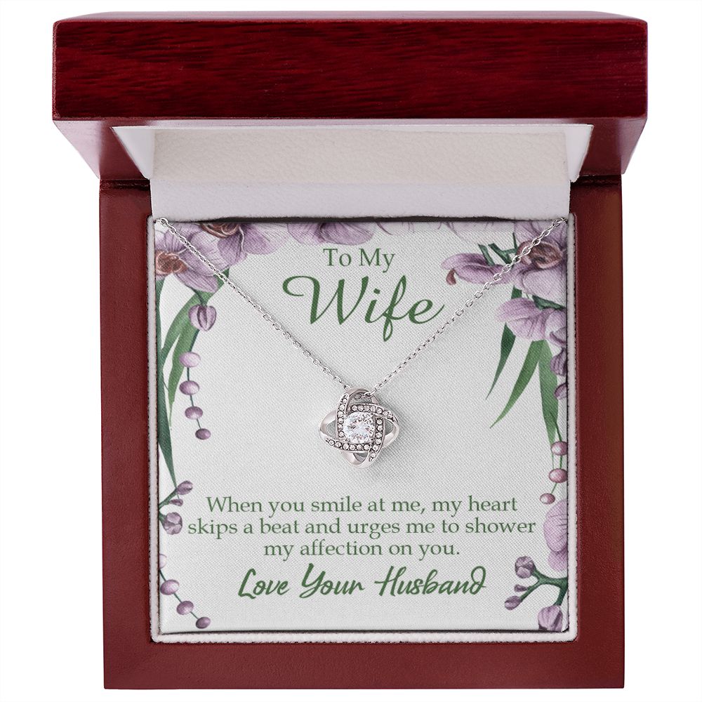 To My Wife When You Smile at Me Infinity Knot Necklace Message Card-Express Your Love Gifts