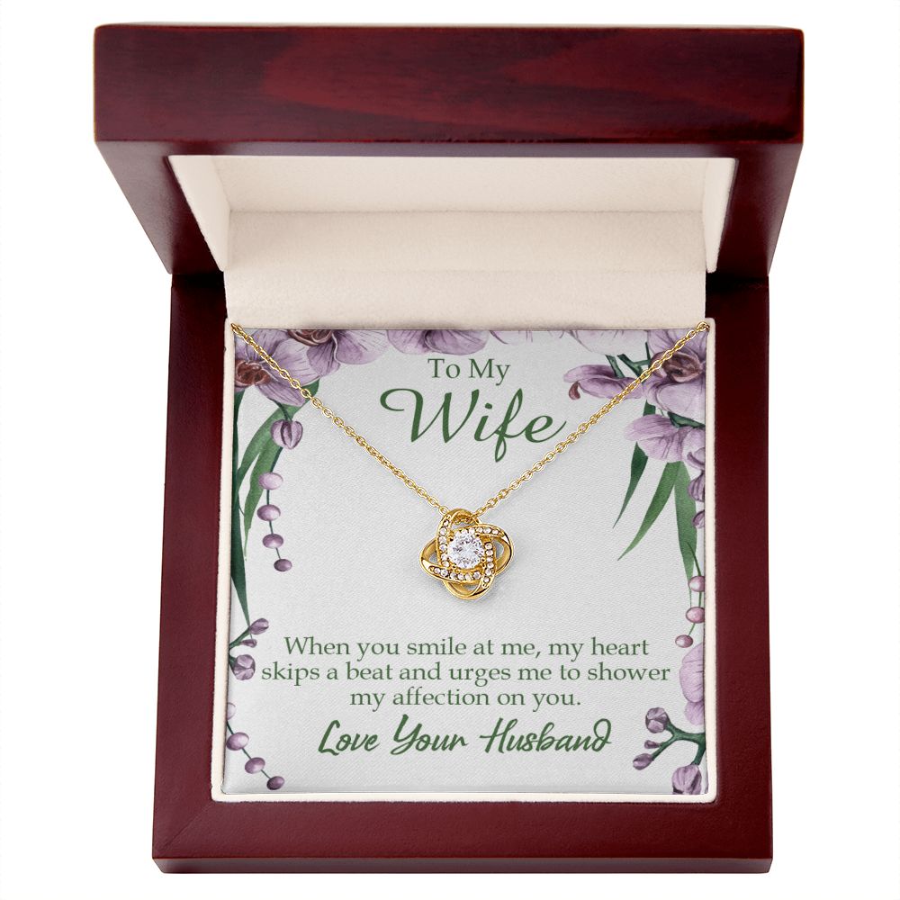 To My Wife When You Smile at Me Infinity Knot Necklace Message Card-Express Your Love Gifts