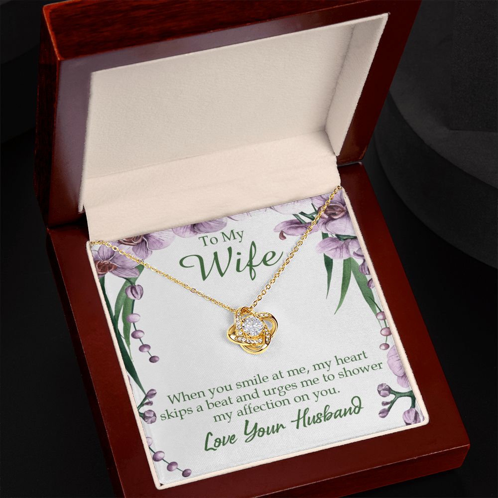 To My Wife When You Smile at Me Infinity Knot Necklace Message Card-Express Your Love Gifts